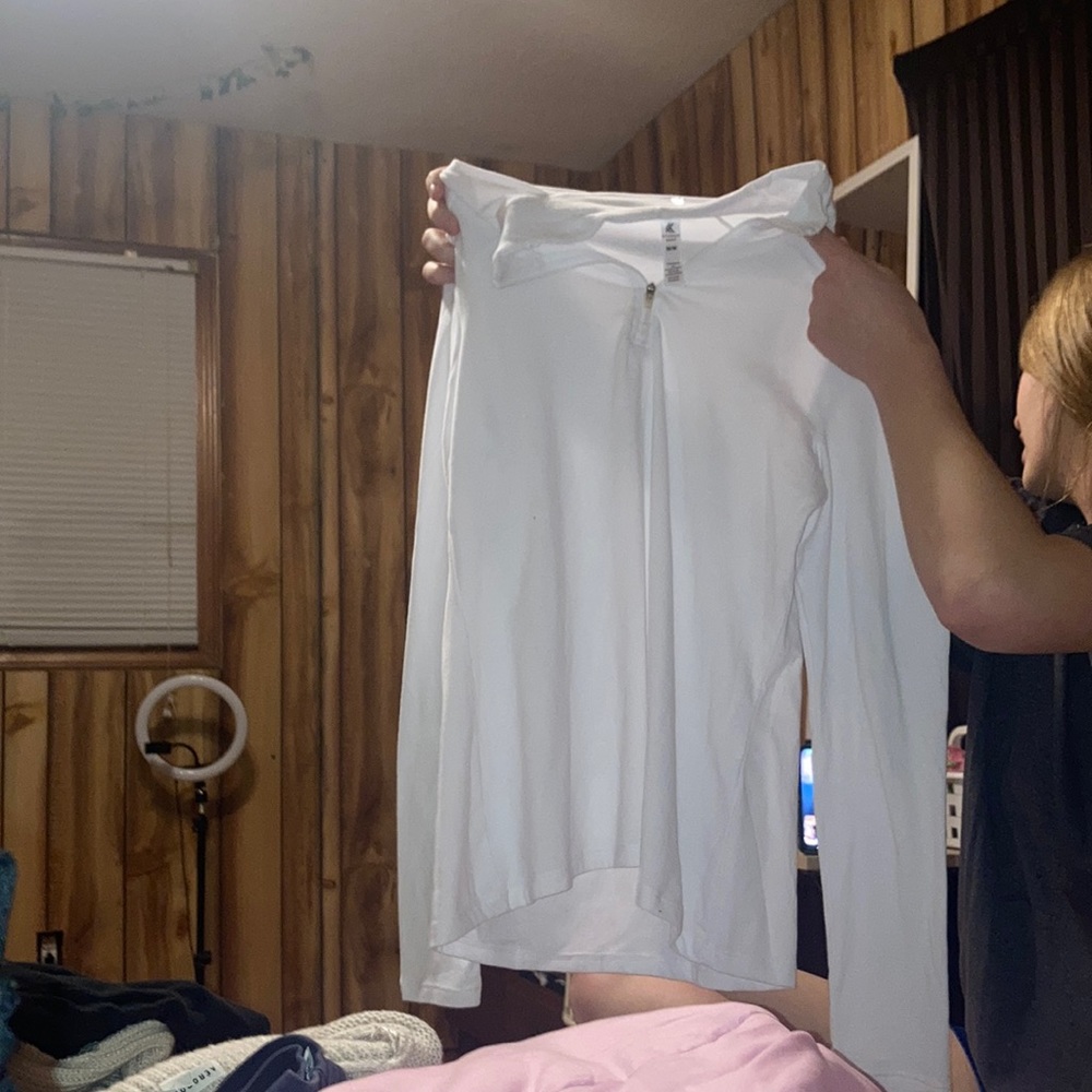 white athletic zip up